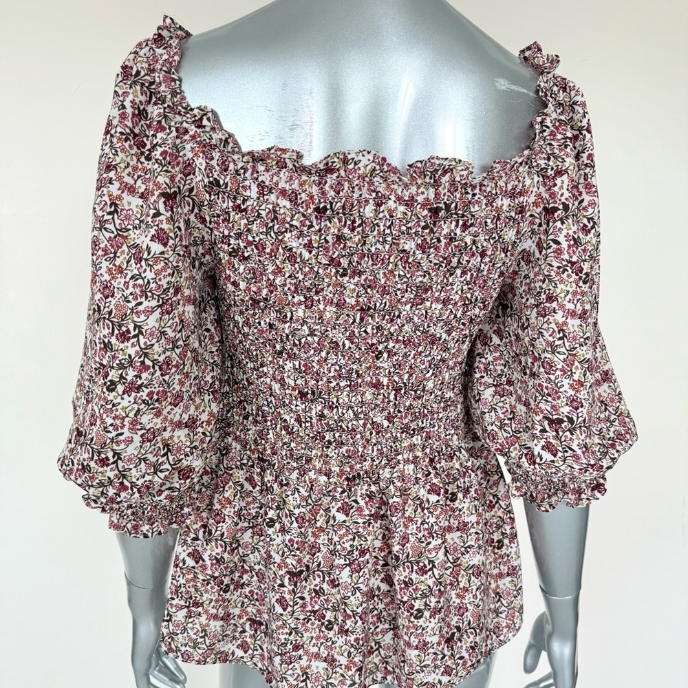 Max Studio women floral print blouse size L - Picture 3 of 7